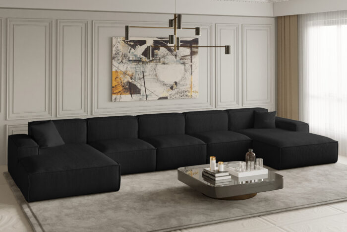 Ecksofa, Eckcouch U Extra Large 462cm PULA stoff SCALA