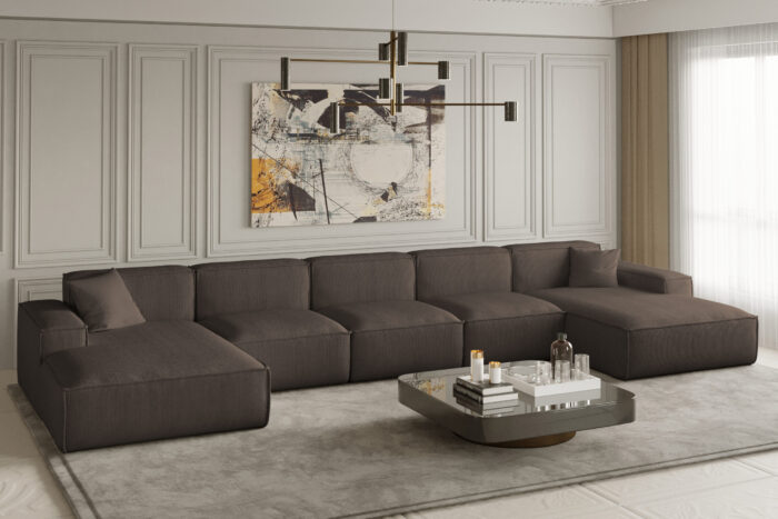 Ecksofa, Eckcouch U Extra Large 462cm PULA stoff SCALA