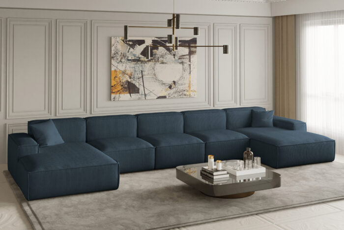 Ecksofa, Eckcouch U Extra Large 462cm PULA stoff SCALA