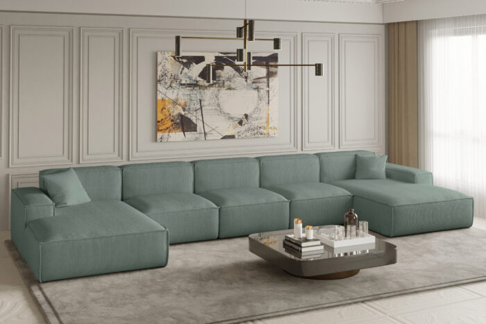 Ecksofa, Eckcouch U Extra Large 462cm PULA stoff SCALA