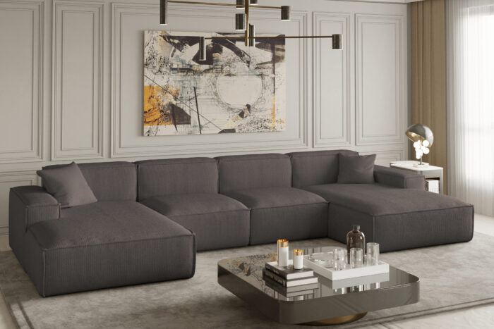 Ecksofa U Medium Eckcouch 379cm PULA stoff Scala