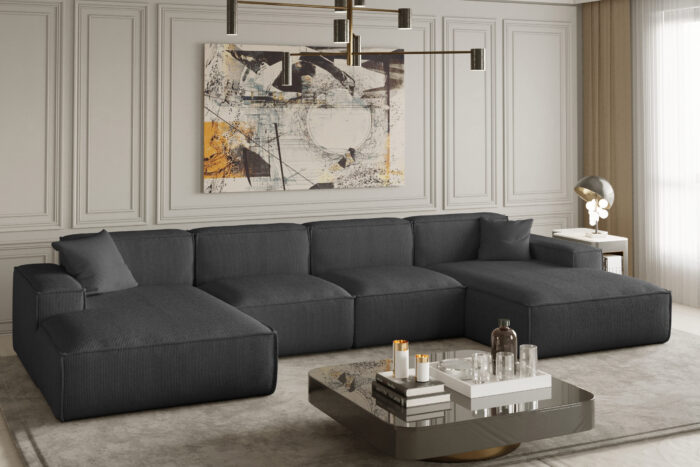 Ecksofa U Medium Eckcouch 379cm PULA stoff Scala