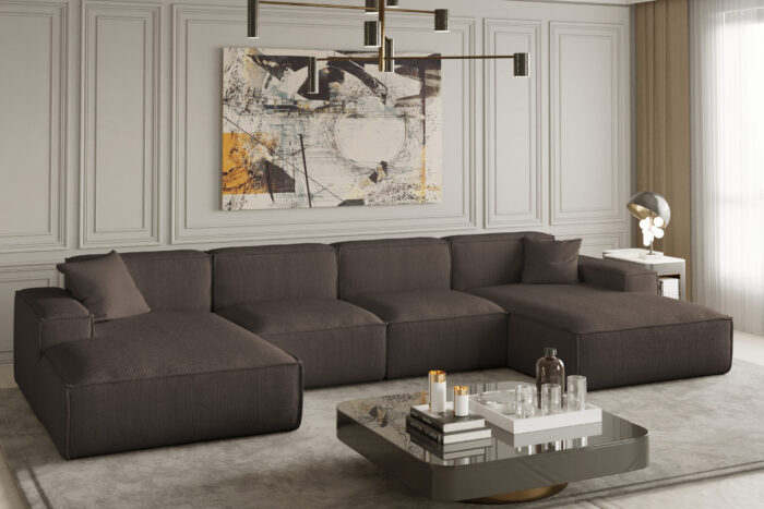 Ecksofa U Medium Eckcouch 379cm PULA stoff Scala