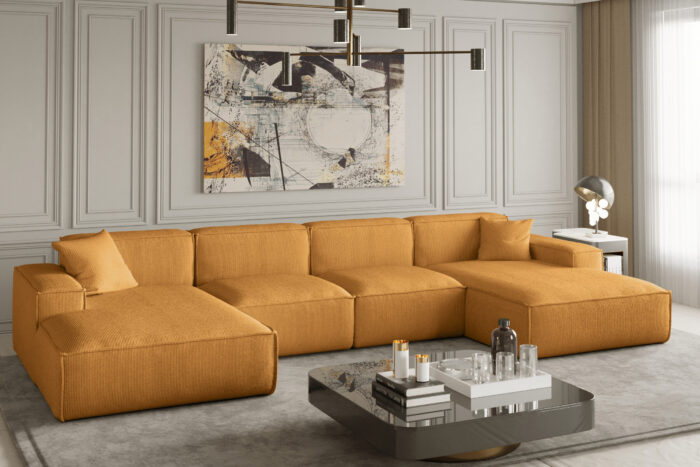 Ecksofa U Medium Eckcouch 379cm PULA stoff Scala