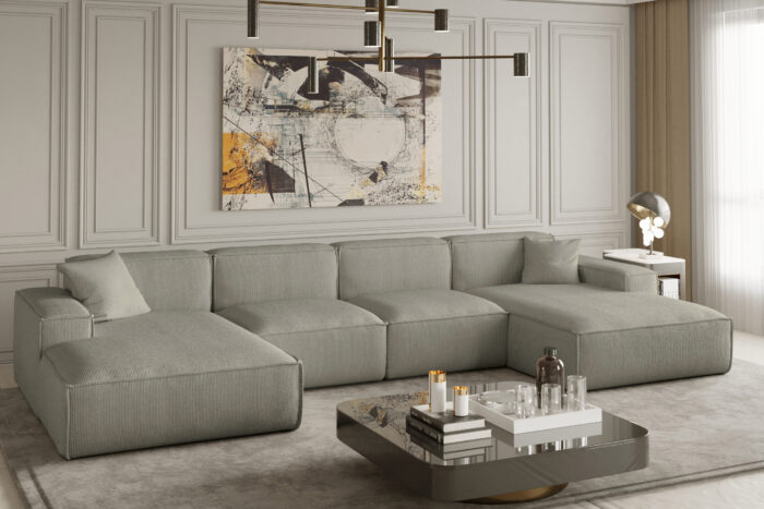 Ecksofa U Medium Eckcouch 379cm PULA stoff Scala