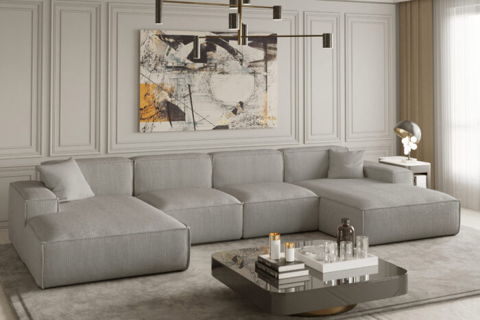 Ecksofa U Medium Eckcouch 379cm PULA stoff Scala