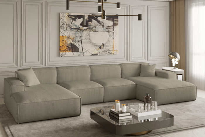 Ecksofa U Medium Eckcouch 379cm PULA stoff Scala