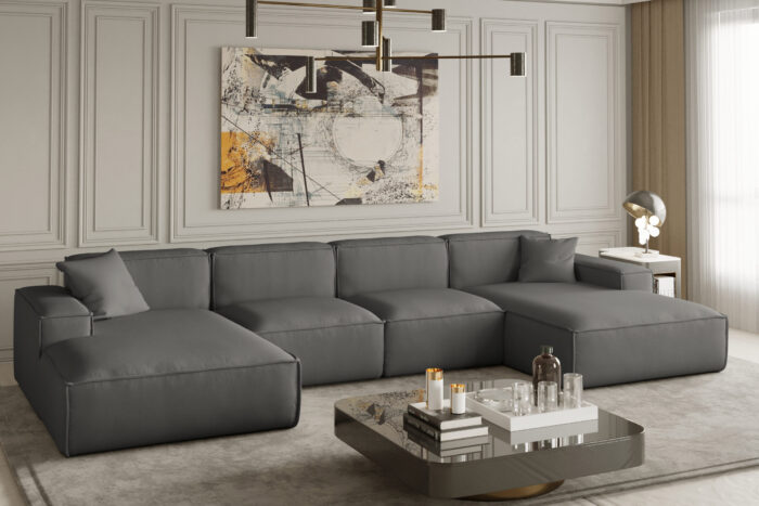 Ecksofa U Medium Eckcouch 379cm PULA stoff Opera Velvet