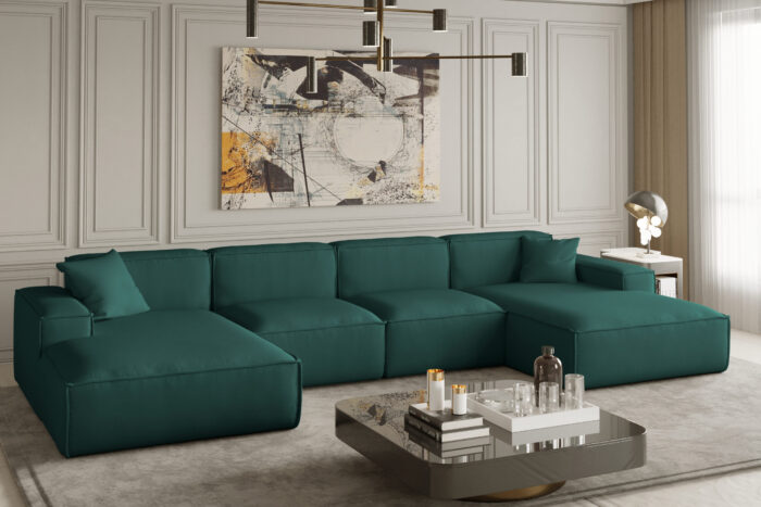 Ecksofa U Medium Eckcouch 379cm PULA stoff Opera Velvet