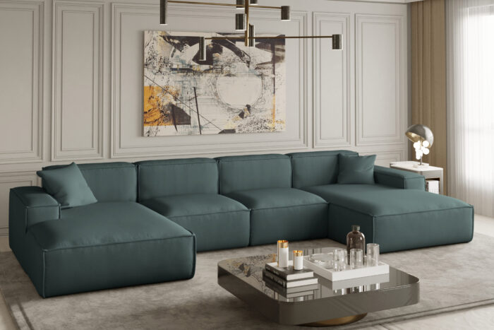 Ecksofa U Medium Eckcouch 379cm PULA stoff Opera Velvet