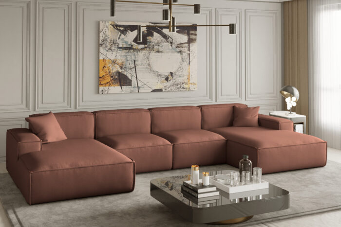 Ecksofa U Medium Eckcouch 379cm PULA stoff Opera Velvet