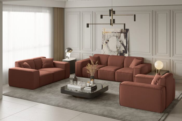 Wohnlandschaft 3+2+1 Sofagarnitur PULA stoff OPERA VELVET