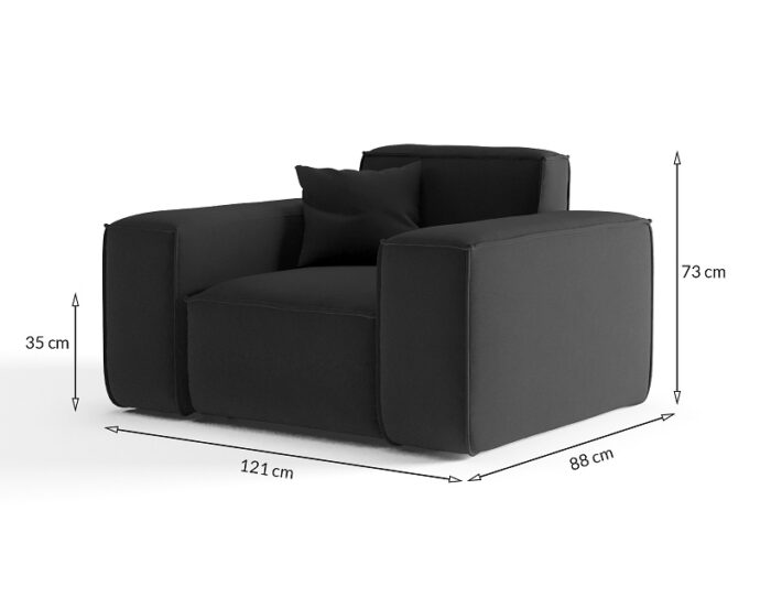 Sofa, Sessel Einsitzersofa, Gestepptes Sofa PULA stoff Antic