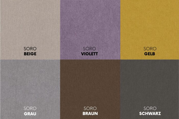 Couchgarnitur Ecksofa mit schlaffunktion und bettkasten FABIO stoff Soro