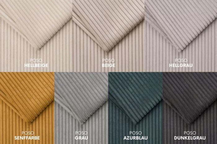 Sofa mit schlaffunktion und bettkasten, Schlafsofa DUO Poso Stoff - vielen farben