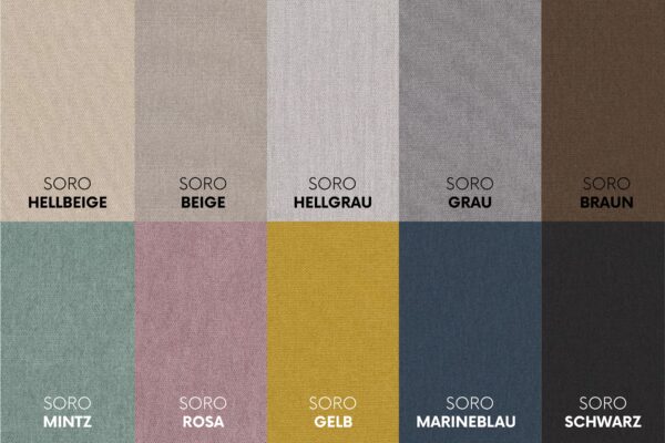 Ecksofa mit schlaffunktion und bettkasten, Eckcouch WAVE stoff SORO vielen Farben – Bild 12