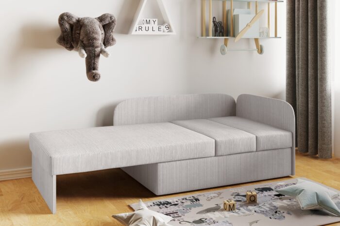 Kinderbett Kindersofa mit schlaffinktion und bettkasten Betty wachsendes Bett Links/Rechts