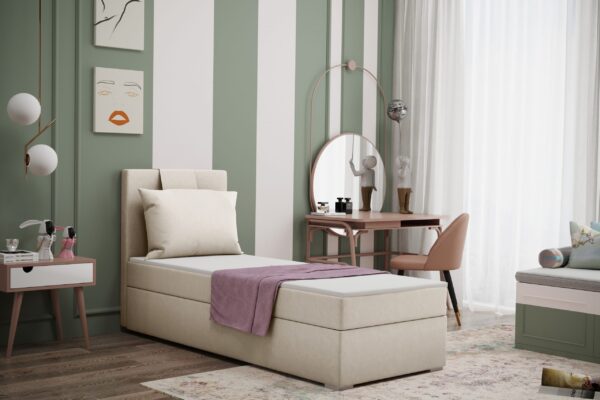 Boxspringbett mit bettkasten matratze topper AMANDA 80/90/100 cm viele farben