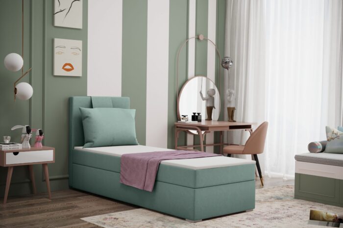 Boxspringbett mit bettkasten matratze topper AMANDA 80/90/100 cm viele farben