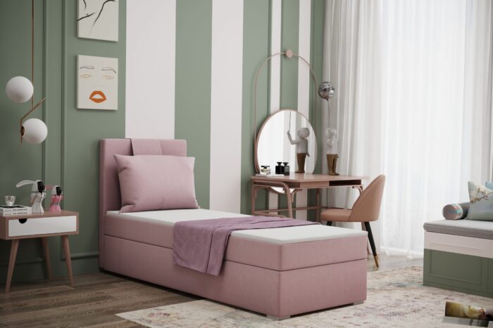 Boxspringbett mit bettkasten matratze topper AMANDA 80/90/100 cm viele farben