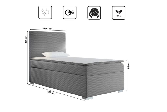 Kinderbett Boxspringbett mit bettkasten matratze topper ICON 70/80/90/100 cm