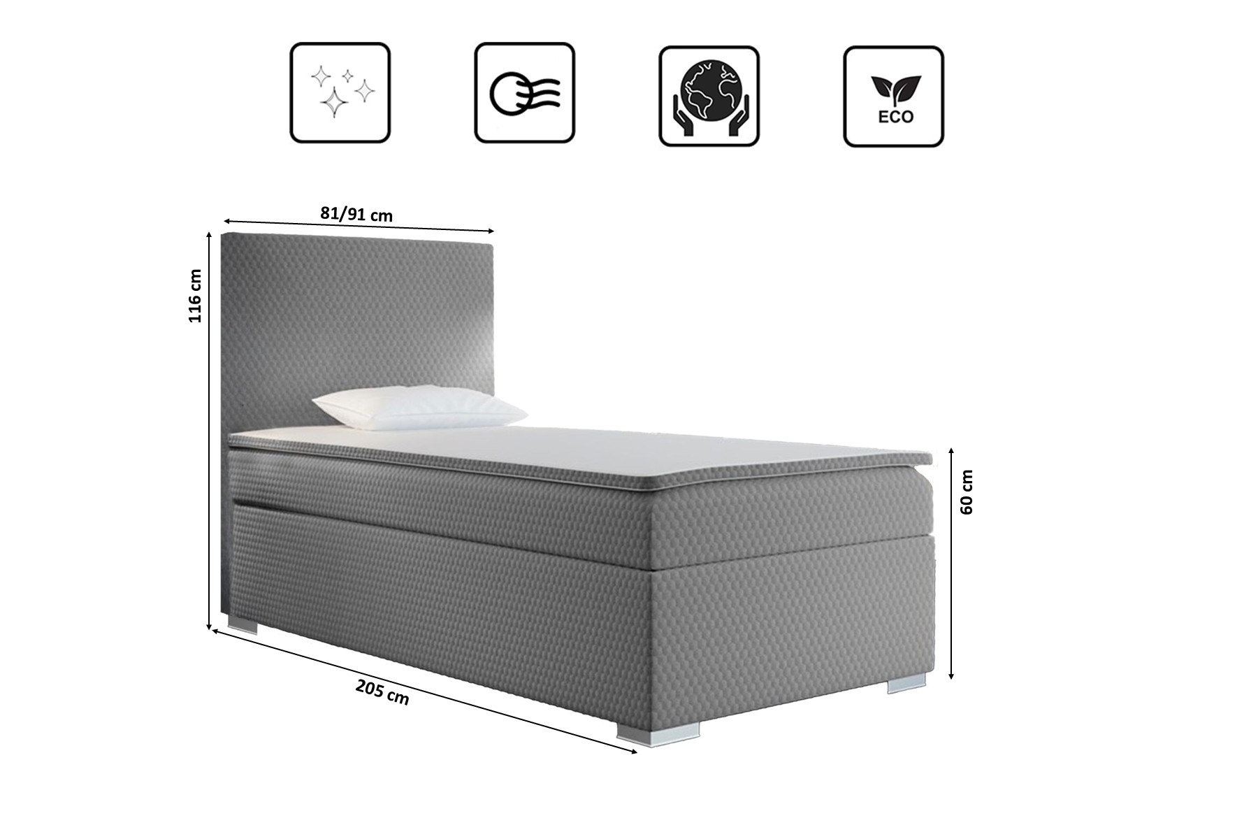 Kinderbett Boxspringbett mit bettkasten matratze topper ICON 70/80/90/100 cm – Bild 9