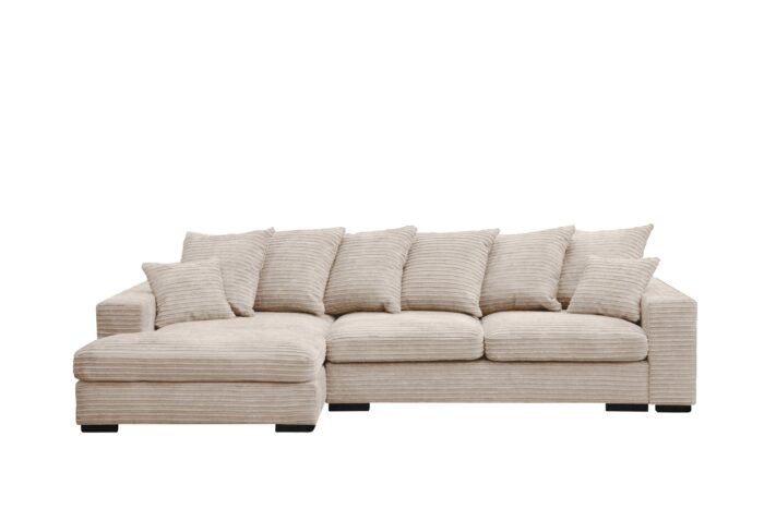 Ecksofa mit schlaffunktion und bettkasten, Sofa L-form, Couch L-form Gabon stoff Zoom