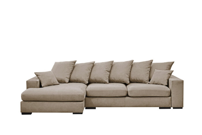 Ecksofa mit schlaffunktion und bettkasten, Sofa L-form, Couch L-form Gabon stoff Riviera