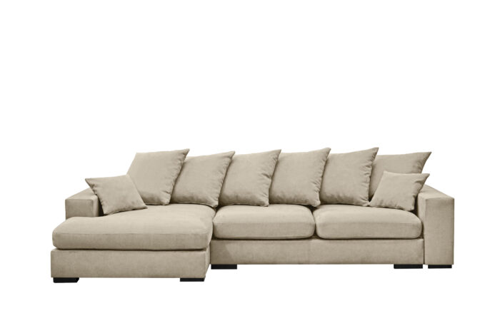 Ecksofa mit schlaffunktion und bettkasten, Sofa L-form, Couch L-form Gabon stoff Riviera