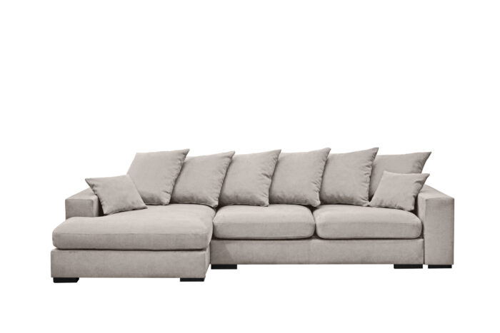 Ecksofa mit schlaffunktion und bettkasten, Sofa L-form, Couch L-form Gabon stoff Riviera