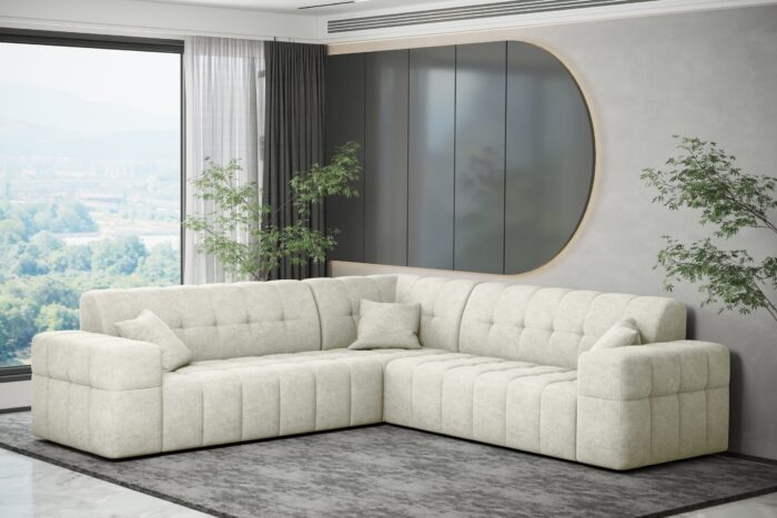 Ecksofa Corner Eckouch Wohnzimmer NIMES stilvol viele farben Stoff Perfect Harmony