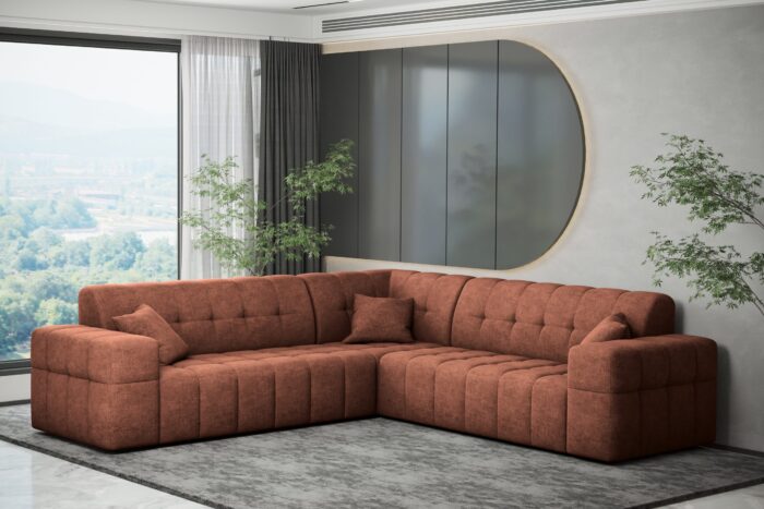 Ecksofa Corner Eckouch Wohnzimmer NIMES stilvol viele farben Stoff Perfect Harmony