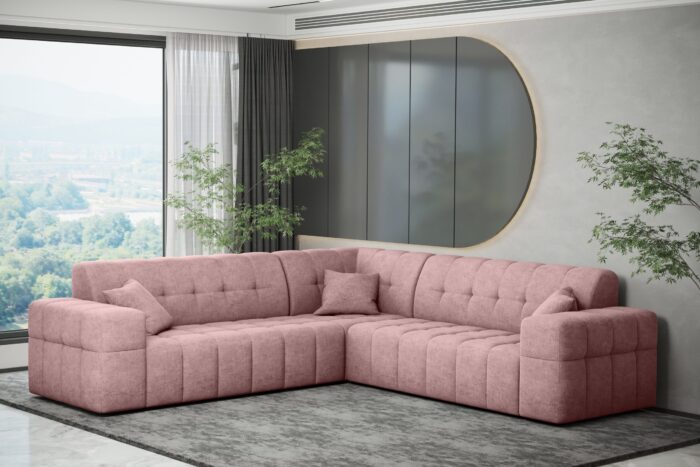 Ecksofa Corner Eckouch Wohnzimmer NIMES stilvol viele farben Stoff Perfect Harmony