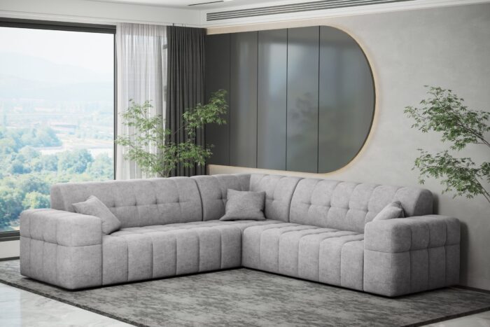 Ecksofa Corner Eckouch Wohnzimmer NIMES stilvol viele farben Stoff Perfect Harmony