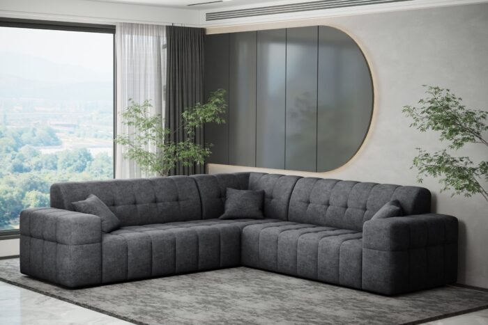 Ecksofa Corner Eckouch Wohnzimmer NIMES stilvol viele farben Stoff Perfect Harmony