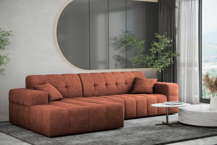 Ecksofa Eckouch Wohnzimmer NIMES stilvol viele farben Stoff Perfect Harmony Links/Rechts