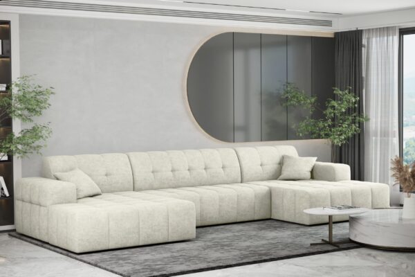 Ecksofa U-form Sofa U-form Wohnzimmer NIMES stilvol viele farben Stoff Perfect Harmony