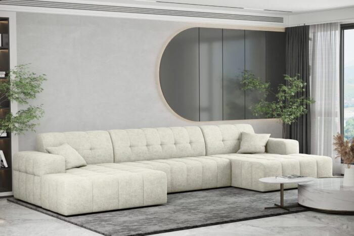 Ecksofa U-form Sofa U-form Wohnzimmer NIMES stilvol viele farben Stoff Perfect Harmony