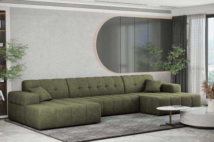 Ecksofa U-form Sofa U-form Wohnzimmer NIMES stilvol viele farben Stoff Perfect Harmony