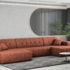 Ecksofa U-form Sofa U-form Wohnzimmer NIMES stilvol viele farben Stoff Perfect Harmony