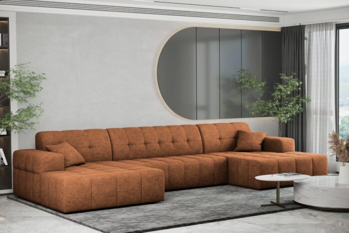 Ecksofa U-form Sofa U-form Wohnzimmer NIMES stilvol viele farben Stoff Perfect Harmony