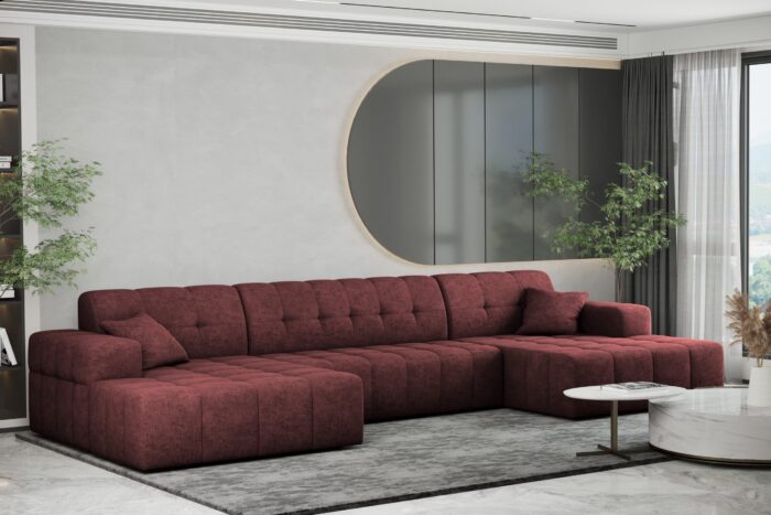 Ecksofa U-form Sofa U-form Wohnzimmer NIMES stilvol viele farben Stoff Perfect Harmony