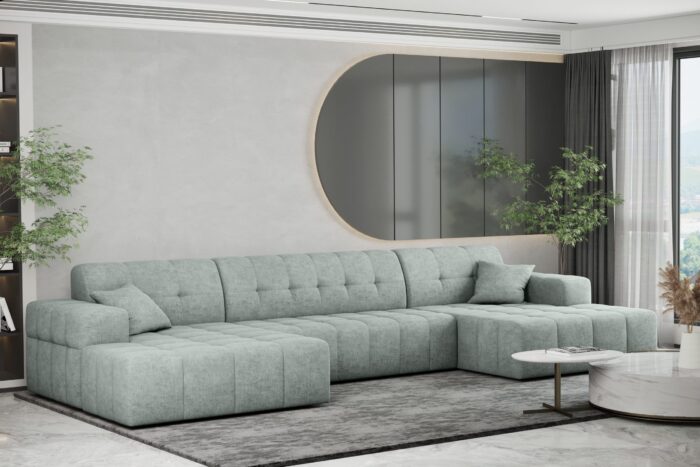 Ecksofa U-form Sofa U-form Wohnzimmer NIMES stilvol viele farben Stoff Perfect Harmony