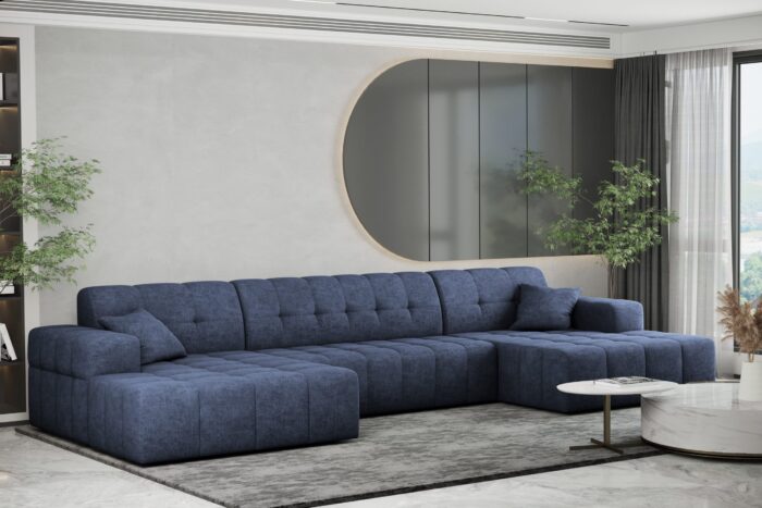 Ecksofa U-form Sofa U-form Wohnzimmer NIMES stilvol viele farben Stoff Perfect Harmony
