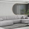 Ecksofa U-form Sofa U-form Wohnzimmer NIMES stilvol viele farben Stoff Perfect Harmony