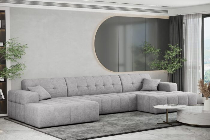 Ecksofa U-form Sofa U-form Wohnzimmer NIMES stilvol viele farben Stoff Perfect Harmony