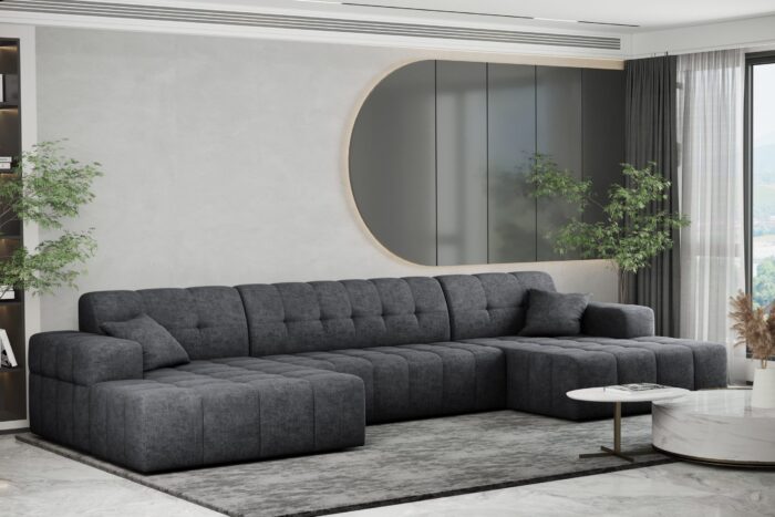 Ecksofa U-form Sofa U-form Wohnzimmer NIMES stilvol viele farben Stoff Perfect Harmony