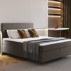 Boxspringbett mit zwei matratze und topper SEVI stoff Monolith