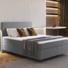Boxspringbett mit zwei matratze und topper SEVI stoff Monolith