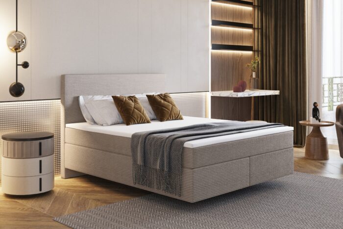 Boxspringbett mit zwei matratze und topper SEVI II stoff Scala
